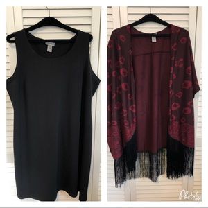 Black dress with throw